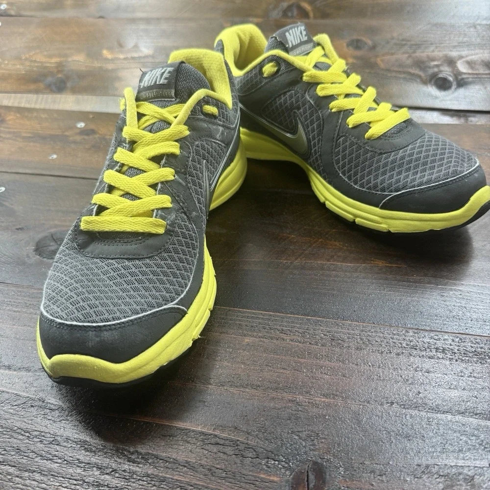 Nike Women's Air Relentless 443861-010 Gray Yellow Running Shoes Sneakers Size 9